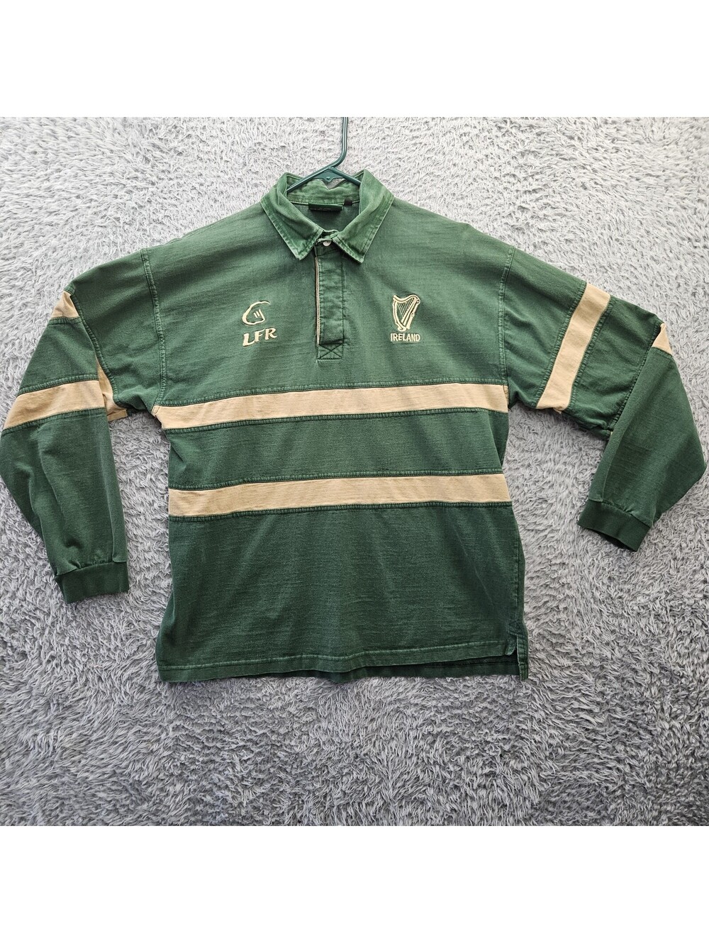 Vintage Guiness Live For Rugby Shirt Mens Large Green Cotton Polo